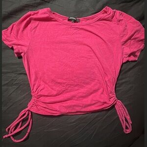 Pink Ruched Side Women’s Top